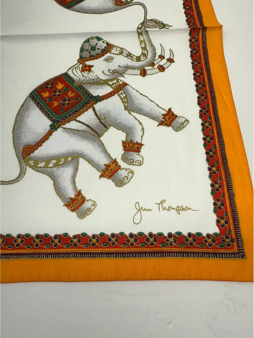 New Jim Thompson Elephant Print Voile Napkin Storage Location Number: B-14